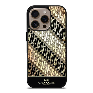 COACH NEW YORK LOGO BATIK PARANG PATTERN iPhone 16 Pro Case Cover