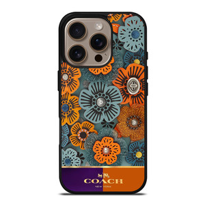 COACH NEW YORK LOGO GOLDEN TEA ROSE PATTERN iPhone 16 Pro Case Cover