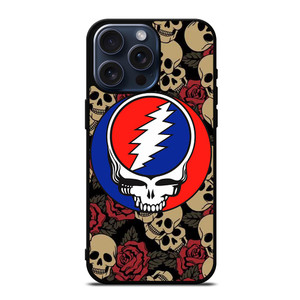 GREATEFUL DEAD BAND ICON SKULL AND ROSE iPhone 15 Pro Max Case Cover
