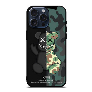 KAWS CAMO SEEING AND WATHING iPhone 15 Pro Max Case Cover KAWS CAMO SEEING AND WATHING iPhone 15 Pro Max Case Cover