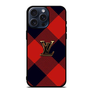LOUIS VUITTON LV LOGO PATTERN RED iPhone 15 Pro Max Case Cover
