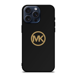 MICHAEL KORS MK LOGO BLACK GOLD iPhone 15 Pro Max Case Cover