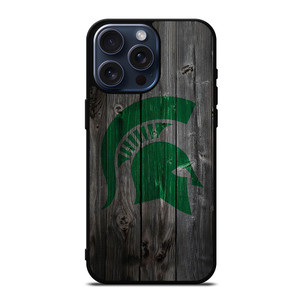 MICHIGAN STATE SPARTANS WOODEN LOGO iPhone 15 Pro Max Case Cover