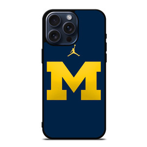 MICHIGAN WOLVERINES AIR JORDAN LOGO FOOTBALL iPhone 15 Pro Max Case Cover