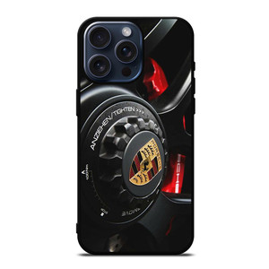 PORSCHE LOGO CAR ON RIM iPhone 15 Pro Max Case Cover