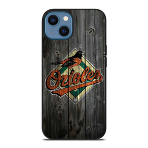 BALTIMORE ORIOLES LOGO BASEBALL TEAM WOODEN ICON iPhone 14 Case Cover