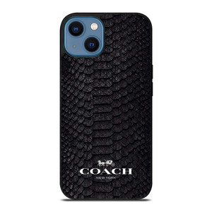 COACH NEW YORK LOGO BLACK SNAKE iPhone 14 Case Cover