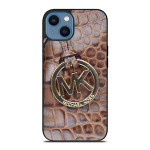 MICHAEL KORS BROWN LEATHER iPhone 14 Case Cover