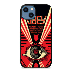 OBEY NEVER TRUST YOUR OWN EYES iPhone 14 Case Cover OBEY NEVER TRUST YOUR OWN EYES iPhone 14 Case Cover