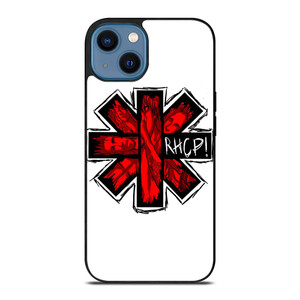 RED HOT CHILI PEPPERS LOGO WHITE iPhone 14 Case Cover