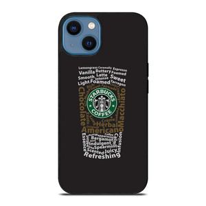 STARBUCKS COFFEE ART TYPOGRAPHY iPhone 14 Case Cover