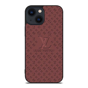 LOUIS VUITTON LV ROSE BROWN LOGO ICON iPhone 14 Plus Case Cover