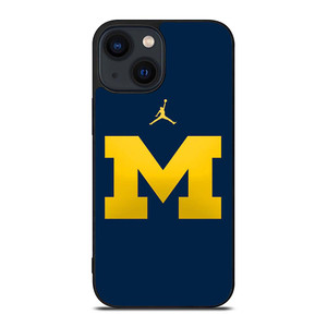 MICHIGAN WOLVERINES AIR JORDAN LOGO FOOTBALL iPhone 14 Plus Case Cover