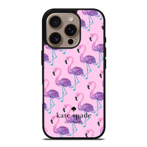 KATE SPADE NEW YORK LOGO FLAMENGOS PATTERN iPhone 16 Pro Case Cover