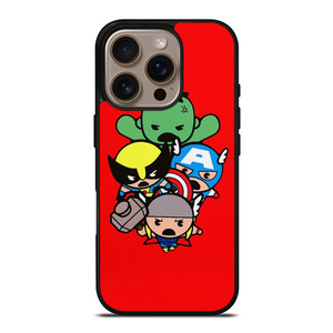 KAWAII CAPTAIN AMERICA HULK THOR WOLVERINE Marvel Avengers iPhone 16 Pro Case Cover