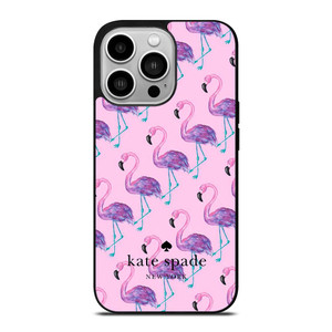 KATE SPADE NEW YORK LOGO FLAMENGOS PATTERN iPhone 14 Pro Case Cover