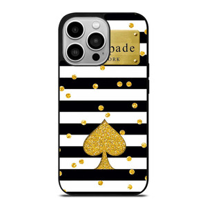 KATE SPADE NEW YORK LOGO GOLDEN POLKADOTS ICON iPhone 14 Pro Case Cover
