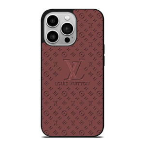 LOUIS VUITTON LV ROSE BROWN LOGO ICON iPhone 14 Pro Case Cover