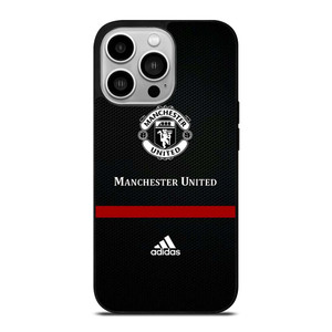 MANCHESTER UNITED FC LOGO FOOTBALL ADIDAS BLACK iPhone 14 Pro Case Cover
