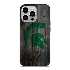 MICHIGAN STATE SPARTANS WOODEN LOGO iPhone 14 Pro Case Cover