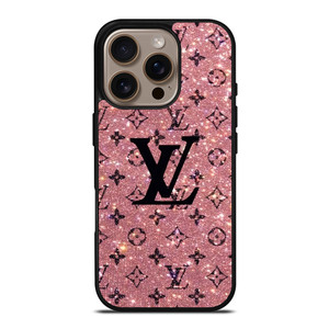 LOUIS VUITTON LV LOGO PINK SPARKLE iPhone 16 Pro Case Cover LOUIS VUITTON LV LOGO PINK SPARKLE iPhone 16 Pro Case Cover
