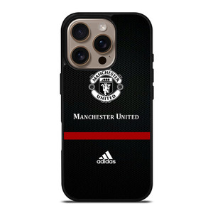MANCHESTER UNITED FC LOGO FOOTBALL ADIDAS BLACK iPhone 16 Pro Case Cover