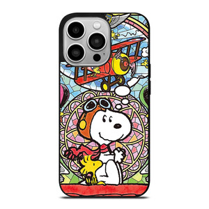SNOOPY THE PEANUTS GLASS ART iPhone 14 Pro Case Cover