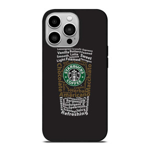 STARBUCKS COFFEE ART TYPOGRAPHY iPhone 14 Pro Case Cover
