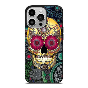 SUGAR SKULL TATTOO FLOWER iPhone 14 Pro Case Cover