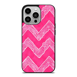 WHITE FLORAL PAISLEY CHEVRON PATTERN iPhone 14 Pro Case Cover