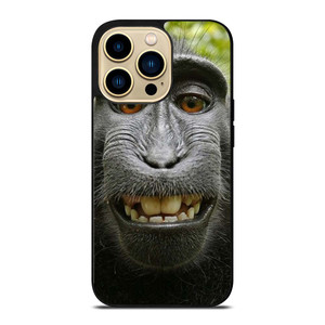 FUNNY MACACA NIGRA MONKEY SELFIE iPhone 14 Pro Max Case Cover