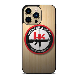 HECKLER AND KOCH WOODEN LOGO iPhone 14 Pro Max Case Cover
