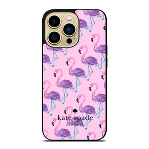 KATE SPADE NEW YORK LOGO FLAMENGOS PATTERN iPhone 14 Pro Max Case Cover