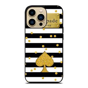 KATE SPADE NEW YORK LOGO GOLDEN POLKADOTS ICON iPhone 14 Pro Max Case Cover