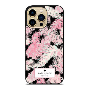KATE SPADE NEW YORK LOGO PINK FEATHERS iPhone 14 Pro Max Case Cover