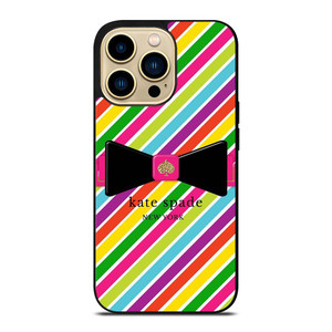 KATE SPADE NEW YORK LOGO STRIPE RIBBON ICON iPhone 14 Pro Max Case Cover