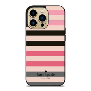 KATE SPADE NEW YORK LOGO STRIPES PATTERN iPhone 14 Pro Max Case Cover