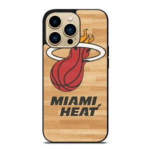 MIAMI HEAT LOGO WOODEN iPhone 14 Pro Max Case Cover
