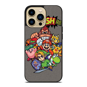 NINTENDO GAME CHARACTER SUPER SMASH BROSS AND FRIENDS iPhone 14 Pro Max Case Cover