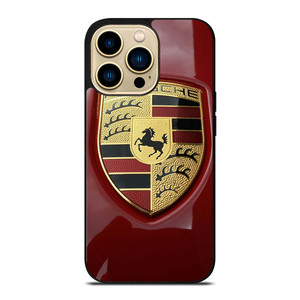PORSCHE LOGO EMBLEM RED iPhone 14 Pro Max Case Cover
