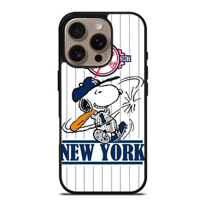 NEW YORK YANKEES LOGO BASEBALL SNOOPY THE PEANUTS iPhone 16 Pro Case Cover