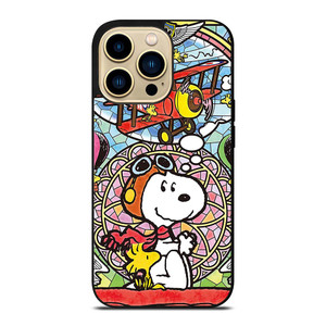 SNOOPY THE PEANUTS GLASS ART iPhone 14 Pro Max Case Cover