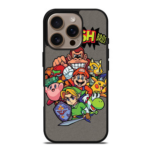 NINTENDO GAME CHARACTER SUPER SMASH BROSS AND FRIENDS iPhone 16 Pro Case Cover