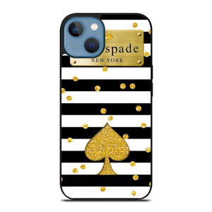 KATE SPADE NEW YORK LOGO GOLDEN POLKADOTS ICON iPhone 13 Case Cover