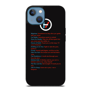 LYRICS OF TWENTY ONE PILOTS iPhone 13 Case Cover