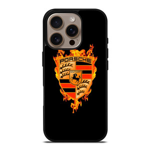 PORSCHE LOGO CAR ON FIRE iPhone 16 Pro Case Cover