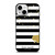KATE SPADE NEW YORK LOGO GOLDEN POLKADOTS STRIPES PATTERN iPhone 13 Mini Case Cover