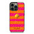 KATE SPADE NEW YORK YELLOW PINK STRIPES GLITTER iPhone 13 Pro Case Cover