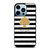 KATE SPADE NEW YORK GOLD LOGO STRIPES PATTERN iPhone 13 Pro Max Case Cover