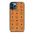 MCM WORLD WIDE BROWN LEATHER iPhone 12 Pro Max Case Cover